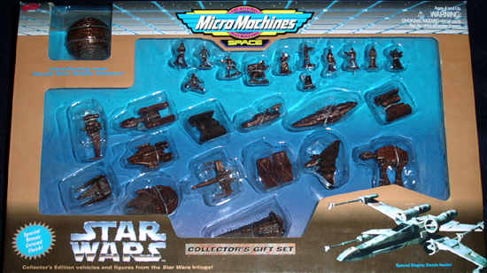 PEWTER SILVER & BRONZE 1995 Star Wars Micro Machines Collector's Set Vehicles